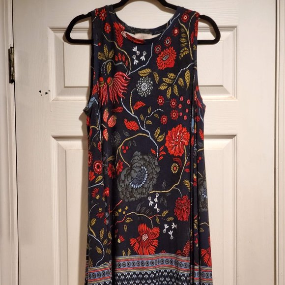 LOFT Dresses & Skirts - Loft Outlet Knit Dress Navy Patterned Size L
